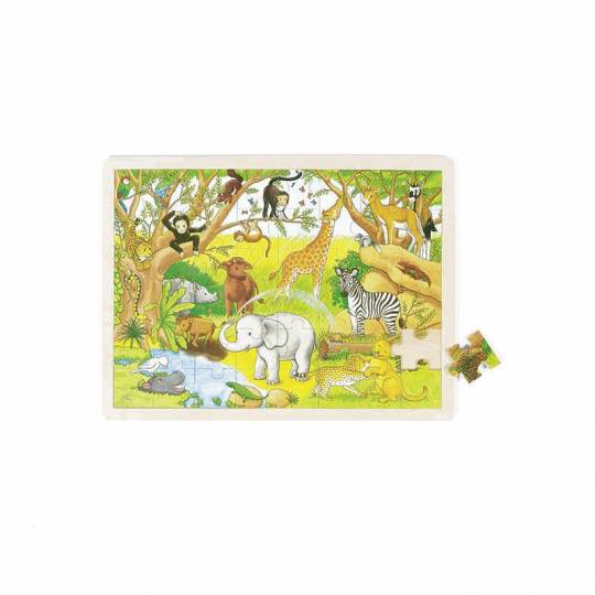 Puzzle en bois Animaux de la jungle pour enfants 2 ans