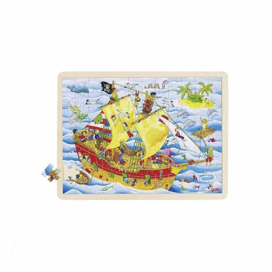 Puzzle en bois Pirates 96 pièces Goki - 1