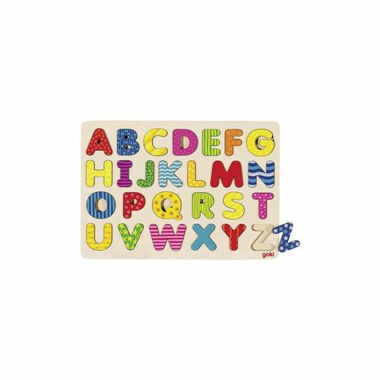 Puzzle en bois alphabet 26 pièces Goki - 1