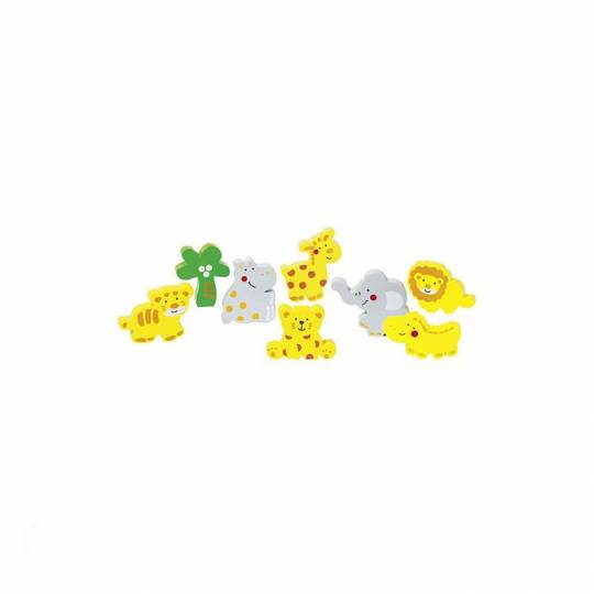 Puzzles en bois encastrable animaux sauvages 8 pièces - Goki Goki - 2