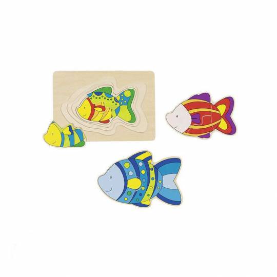 Puzzle en bois poissons 11 pièces - Goki Goki - 1