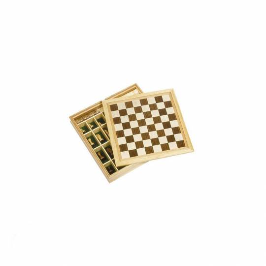 Coffret 3 jeux échecs dames moulin Goki - 1