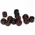 CHESSEX - Set de 12 Dés de 6 Opaque noir - rouge Chessex - 1 CHESSEX - Set de 12 Dés de 6 Opaque noir - rouge Chessex - 1