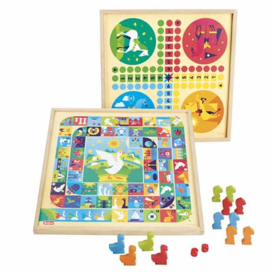 Coffret Jeux de l'Oie et Petits Chevaux Jeujura - 1