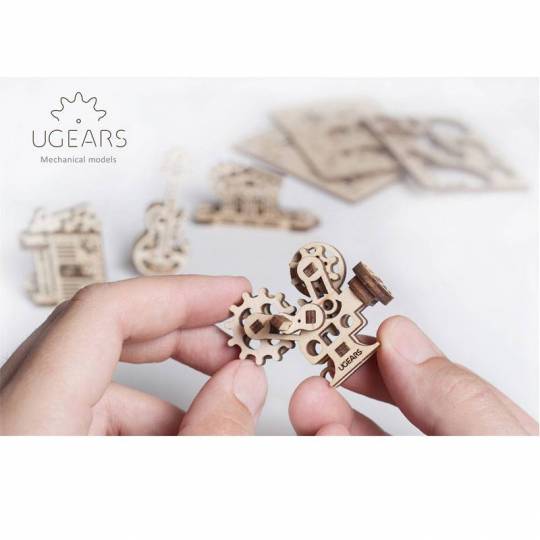 U-Fidget Création - 4 pièces - Puzzle 3d Mécanique en bois UGEARS - 2