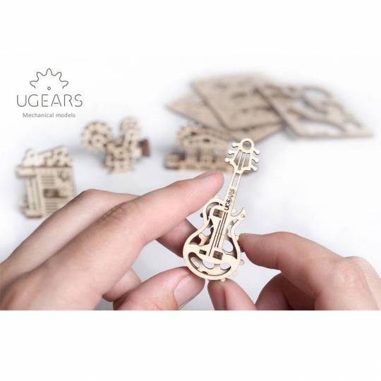 U-Fidget Création - 4 pièces - Puzzle 3d Mécanique en bois UGEARS - 4