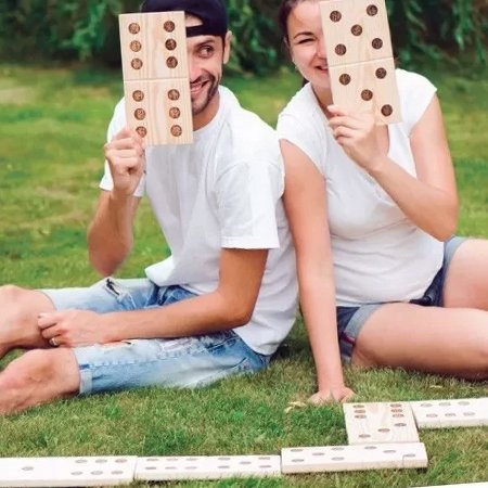 Dominos géants en bois 25 cm - Ubergames