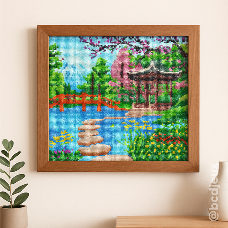 Crystal Art - Kit tableau broderie diamant Jardin Japonais