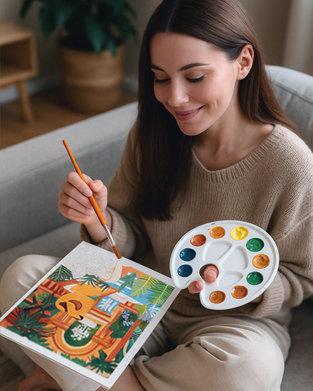 Atelier peinture à la maison