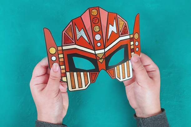 4 Masques à métalliser DIY : Super Robots - Djeco