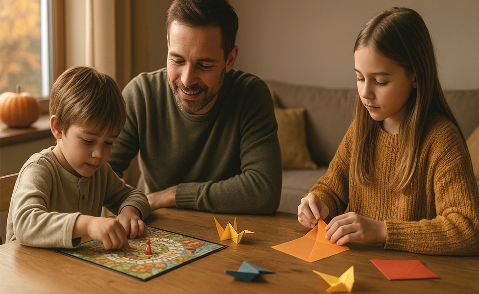 Jouer en famille en automne
