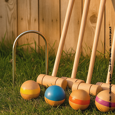 Jeu de croquet en bois