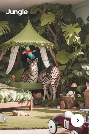 Décoration chambre enfant thème jungle
