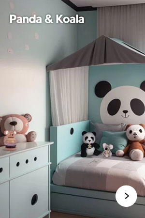 Décoration chambre enfant thème panda et koala