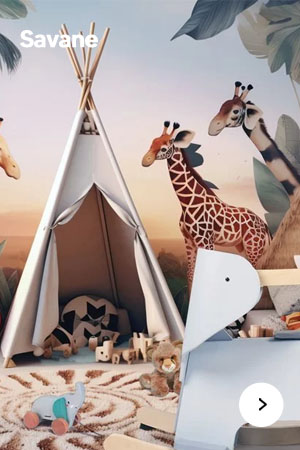 Décoration chambre enfant thème savane