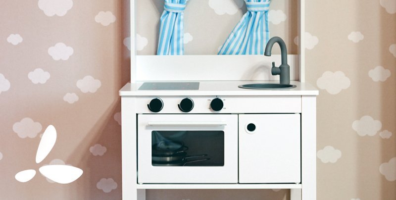 Grands accessoires de cuisine en bois blanc et tablier, JOUETS ET JEUX \  Jeux de rôle \ Cuisines et jouets de cuisine JOUETS ET JEUX \ Jouets \  Jouets en bois