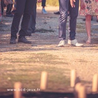 Animation de mariage avec des jeux en bois géants