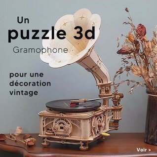 Un puzzle 3d Gramophone pour une décoration ludique vintage