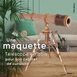 Une maquette en bois Télescope Monoculaire pour une décoration cabinet de curiosité