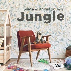 Thème décoration et jouets singe et les animaux de la Jungle pour une chambre d'enfant