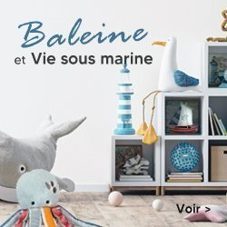 Thème décoration et jouets Baleine, pieuvre, poisson et vie sous marine pour une chambre d'enfant