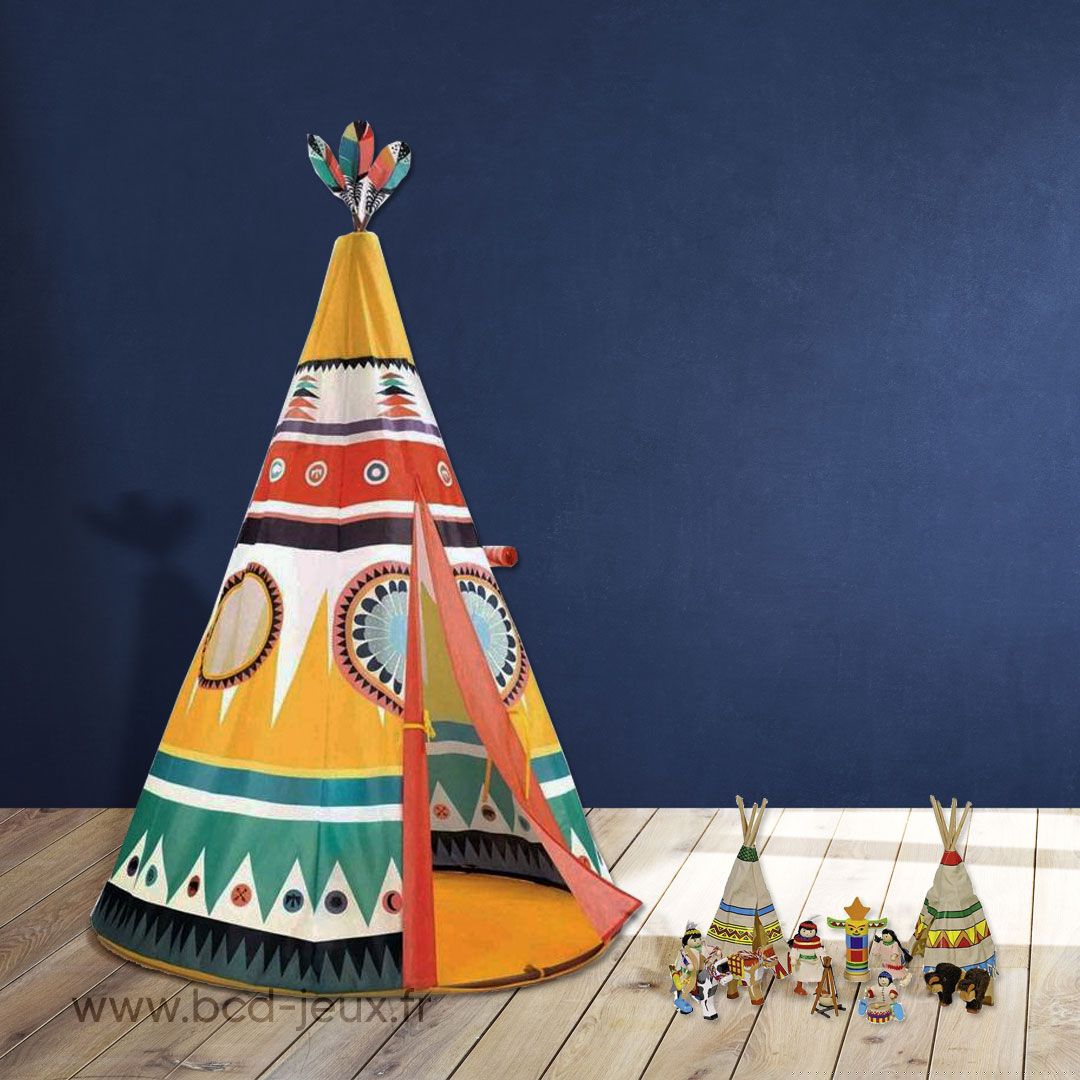 Teepee multicolore de Djeco - Univers Cowboy et indiens par BCD Jeux