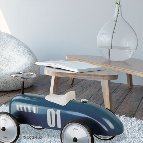 Porteur voiture vintage pour enfant bleu pétrole avec BCD Jeux